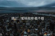 随记：蜜桃视频 稳不稳